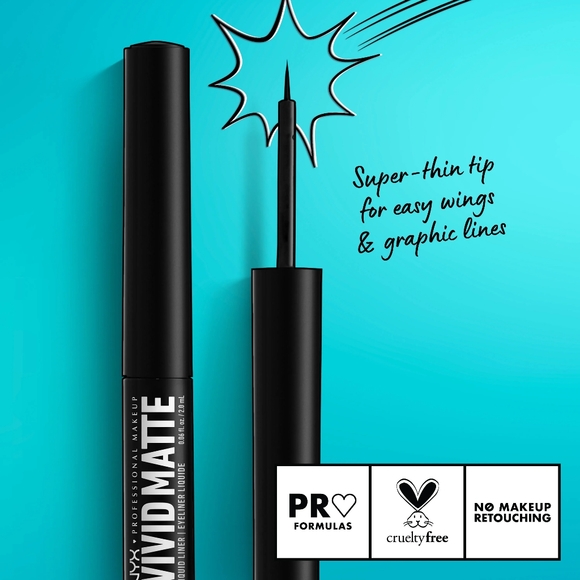 2 FOR $20. NYX Vivid Matte Liquid Eyeliner - Black - Picture 4 of 4